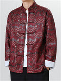 Chinese Style Wave Pattern Stand Collar Button-Up Tang Suit Jackets