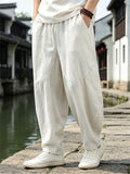 Mens Summer Zen Style Comfy Wide Leg Loose Fit Drawstring Pants