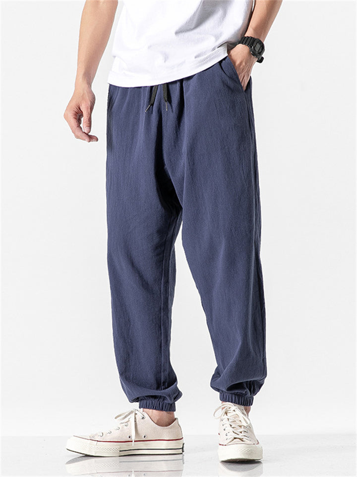 Men's Trendy Simple Pure Color Drawstring Pants