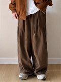 Mens Japanese Style Relaxed Fit Loose Utility Workwear Pants