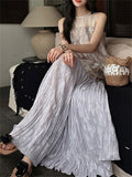 Women's Summer Elegant Patchwork Round Neck Sleeveless Dress