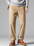 Men Vintage Cotton Military Fatigue Straight Leg Pants