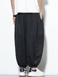 Men's Chinese Style Lightweight Baggy Harem Jogger Pants