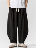 Men's Japanese Style Summer Solid Color Harem Cropped Pants