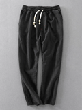 Men's Summer Japanese Style Drawstring Linen Blend Jogger Pants