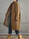 Winter Mid Length Long Sleeve Pockets Coat for Women