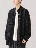Men's Comfy Print Long Sleeve Stand Collar Shirts
