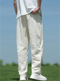 Casual Comfy Oriental Style Cotton Linen Pants for Men