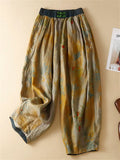 Women's Summer Comfy Chinese Style Printed Wide Leg Cropped Pants
