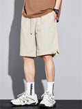 Men's Quick Dry Letter Print Drawstring Casual Bermuda Shorts