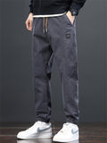 Mens Slim Fit Twill Drawstring Tapered Joggers Pants
