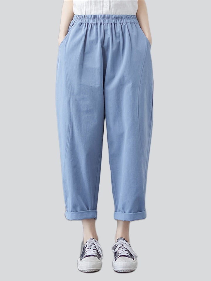 Elastic Waist Casual Durable Pants for Women