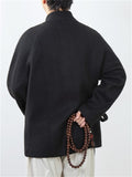 Men's Winter Chinese Zen Style Slant Placket Lace Up Jackets