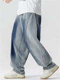 Men's Trendy Hiphop Style Distressed Gradient Wide Leg Jeans