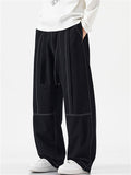Mens Baggy Wide Leg Streetwear Loose Casual Drawstring Pants