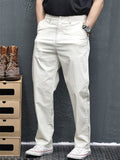 Men Japanese Style Slim Fit Straight Leg Chino Pants