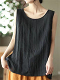 Summer Loose Solid Color Sleeveless Shirts for Women