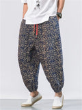 Mens Cotton Blend Boho Ethnic Print Harem Pants Baggy Yoga Jogger