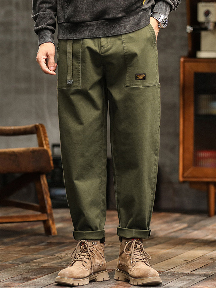 Men's Amekaji Vintage Style Utility Straight Cargo Pants