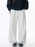 Men's Retro Comfy Contrast Trim Elastic Waist Wide Leg Pants