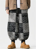 Men's Warm Winter Fleece Printed Drawstring Bloomers Pants