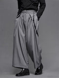 Retro Japanese Style Wide Leg Pleated Pants for Men