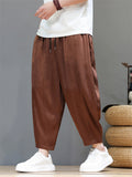 Mens Summer Baggy Loose Cropped Lightweight Yoga Harem Pants