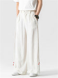 Summer Men's Comfy Solid Color Linen Wide Leg Pants