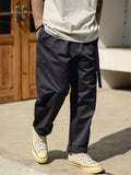Men Japanese Style Loose Fit Cotton Chino Pants