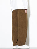 Men's Simple Japanese Style Retro Solid Color Wide Leg Pants