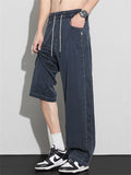 Mens Loose Fit Drawstring Streetwear Baggy Wide Leg Pants