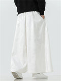 Men's Chinese Style Loong Jacquard Wide Leg Hanfu Mamian Pants