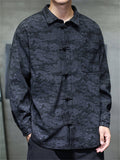 Men's Autumn Vintage Chinese Style Printed Frog Button Tangsuit Shirts
