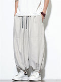 Men's Chinese Style Lightweight Baggy Harem Jogger Pants