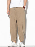 Men's Summer Comfort Simple Loose Fit Elastic Waist Carrot Pants