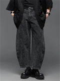 Japanese Style Retro Cotton Scimitar Cropped Jeans for Men