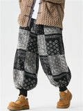 Men's Warm Winter Fleece Printed Drawstring Bloomers Pants