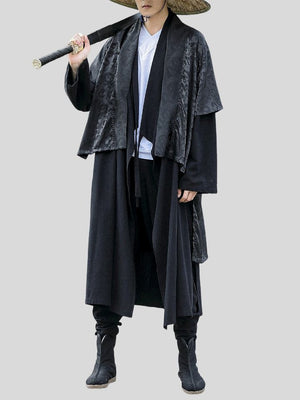Male Chinese Ancient Costume Loose Fit Performance Outerwear