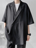 Summer Casual Men's Short Sleeve Loose Suit Jacket