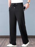 Men's Ice Silk Drawstring Quick Dry Breathable Straight Leg Casual Pants