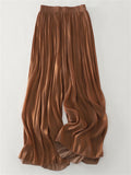 Women's Elastic Waist Solid Color Wide Leg Drape Pants
