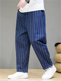 Men's Summer Casual Drawstring Stripe Harem Pants