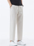 Men Slim Fit Casual Ankle Length Tapered Chino Work Pants