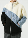 Men's Super Cool Contrast Color Stripe Fluffy Padded Coat