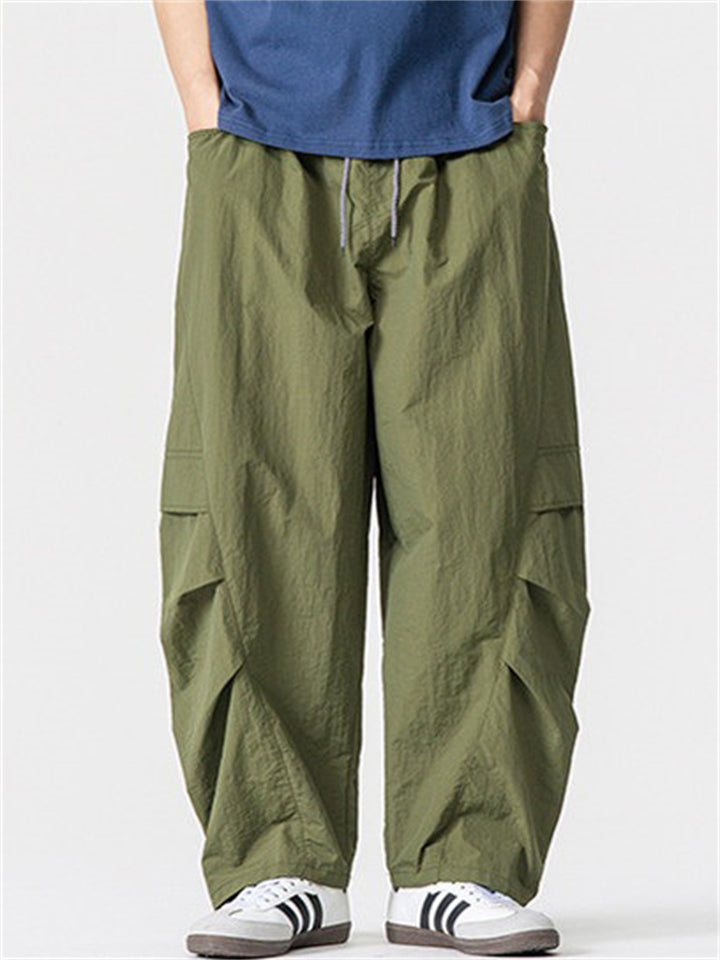 Men Japanese Style Lightweight Baggy Techwear Cargo Pants