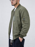Men Casual Zip Up MA 1 Military Bomber Flight Jacket