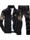 Men's Kpop Style Zip Up Sports Tracksuit Sets