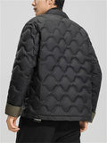Men's Chinese Style Contrast Cuff Quilted Down Coat