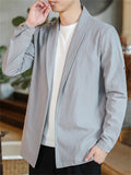 Casual Men's Cotton Solid Color Long Sleeve Suit Jacket
