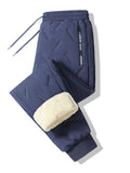 Plus Size Men's Casual Wear Winter Warm Fleece Lined Straight/Jogger Trousers
